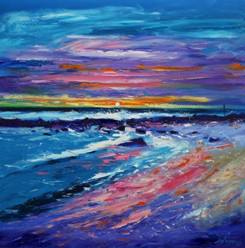 Sunset on The Singing Sands of Islay 36x36
